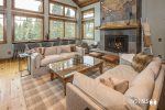 Spacious Living Room with Fireplace and Views of Lone Peak
